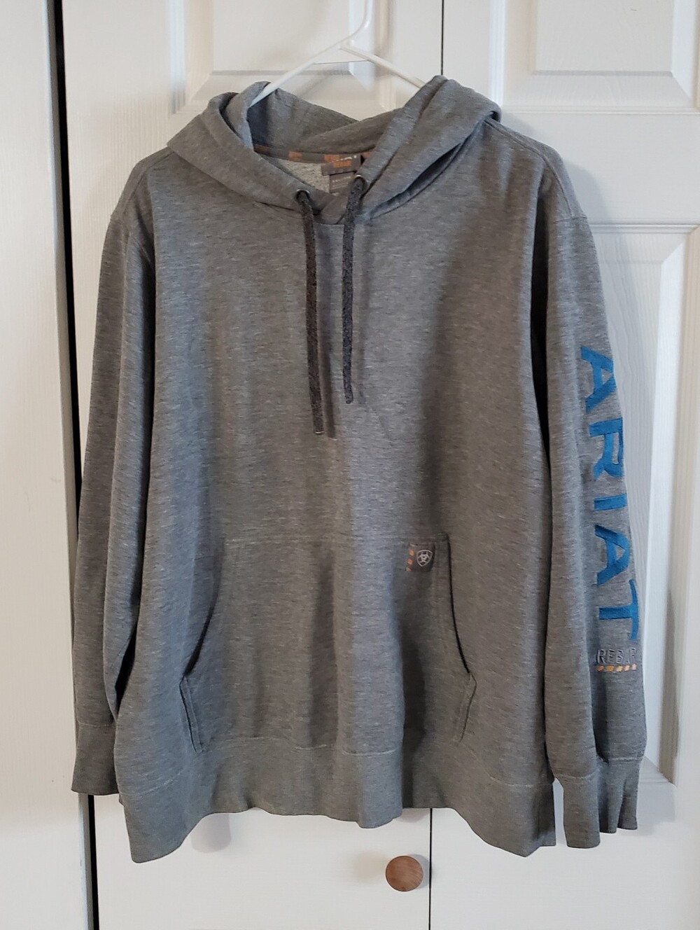 ARIAT REBAR XXL MENS GRAY HOODIE. LONG SLEEVES.